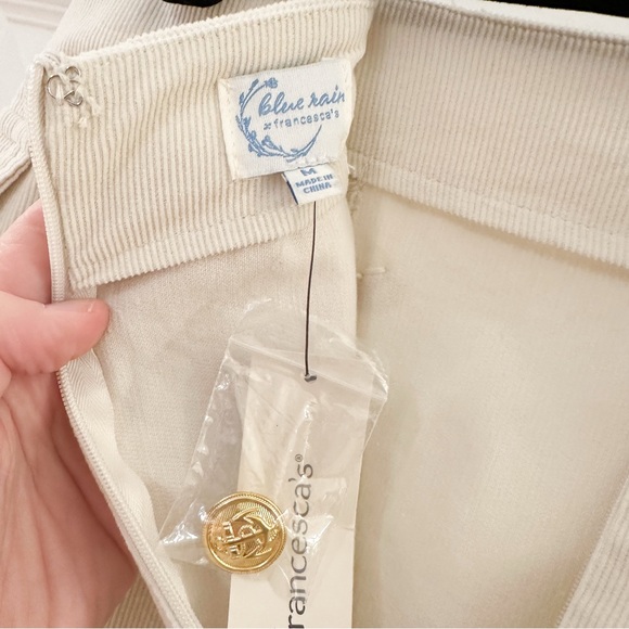NWT Blue Rain Corduroy Mini Skirt Nautical Sailor Neutral Cream Ivory sz Medium - Picture 7 of 9